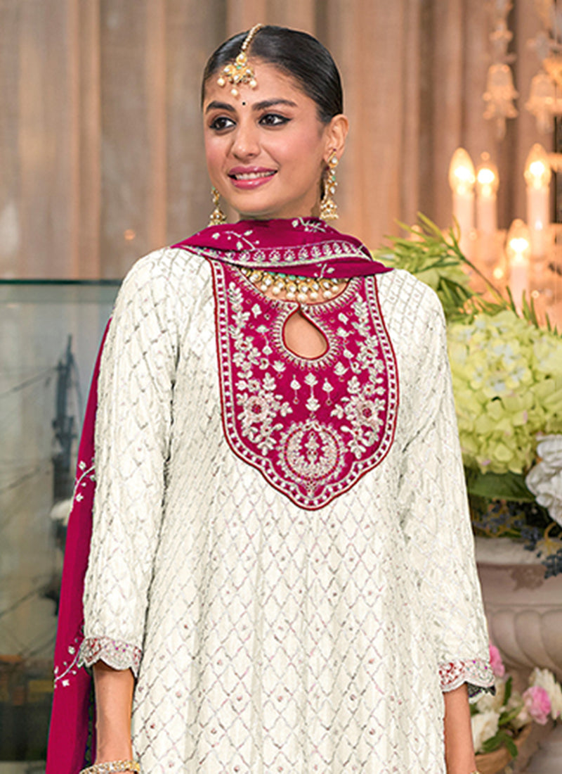 "White Majesty Embellished Heritage Suit"