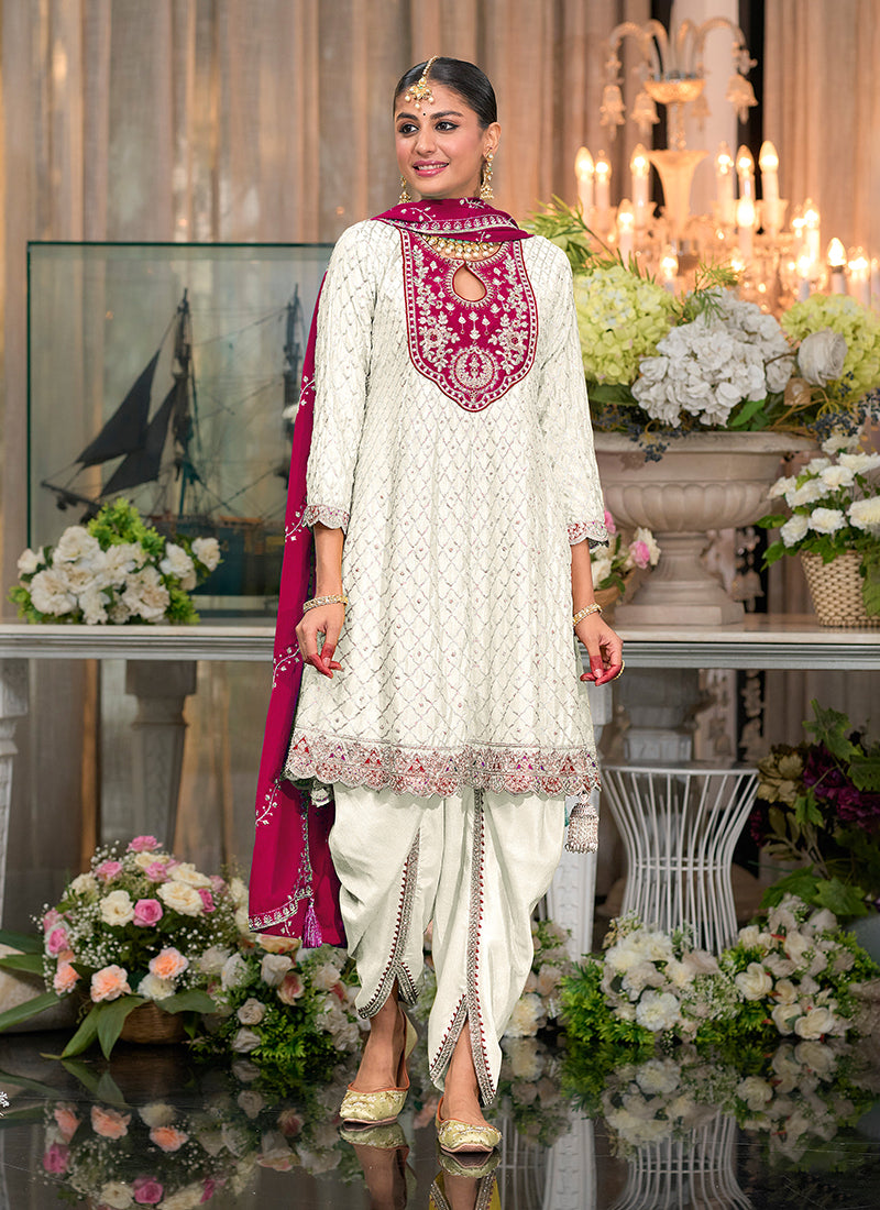 "White Majesty Embellished Heritage Suit"