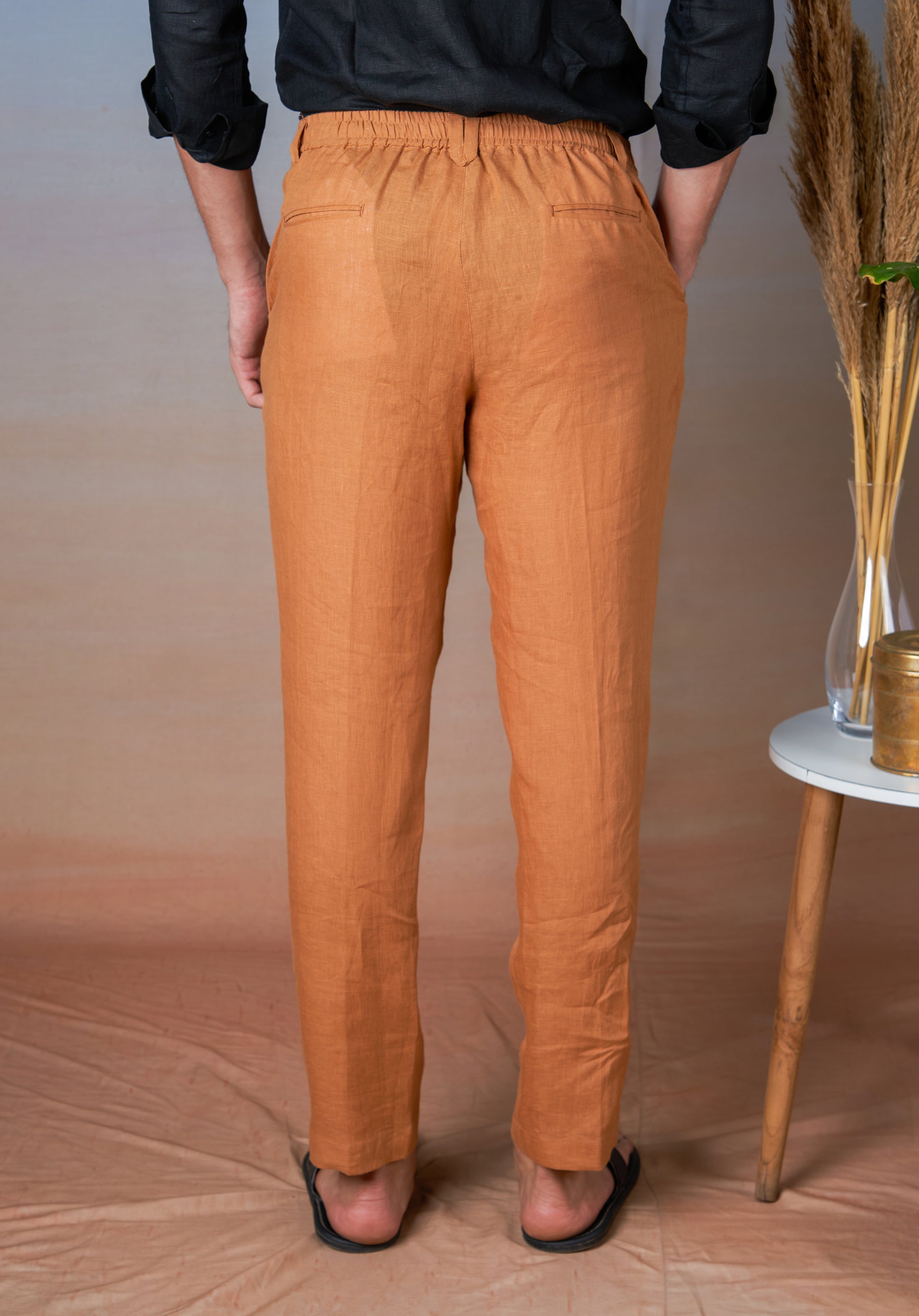 OCHRE - LINEN EAZY PANT