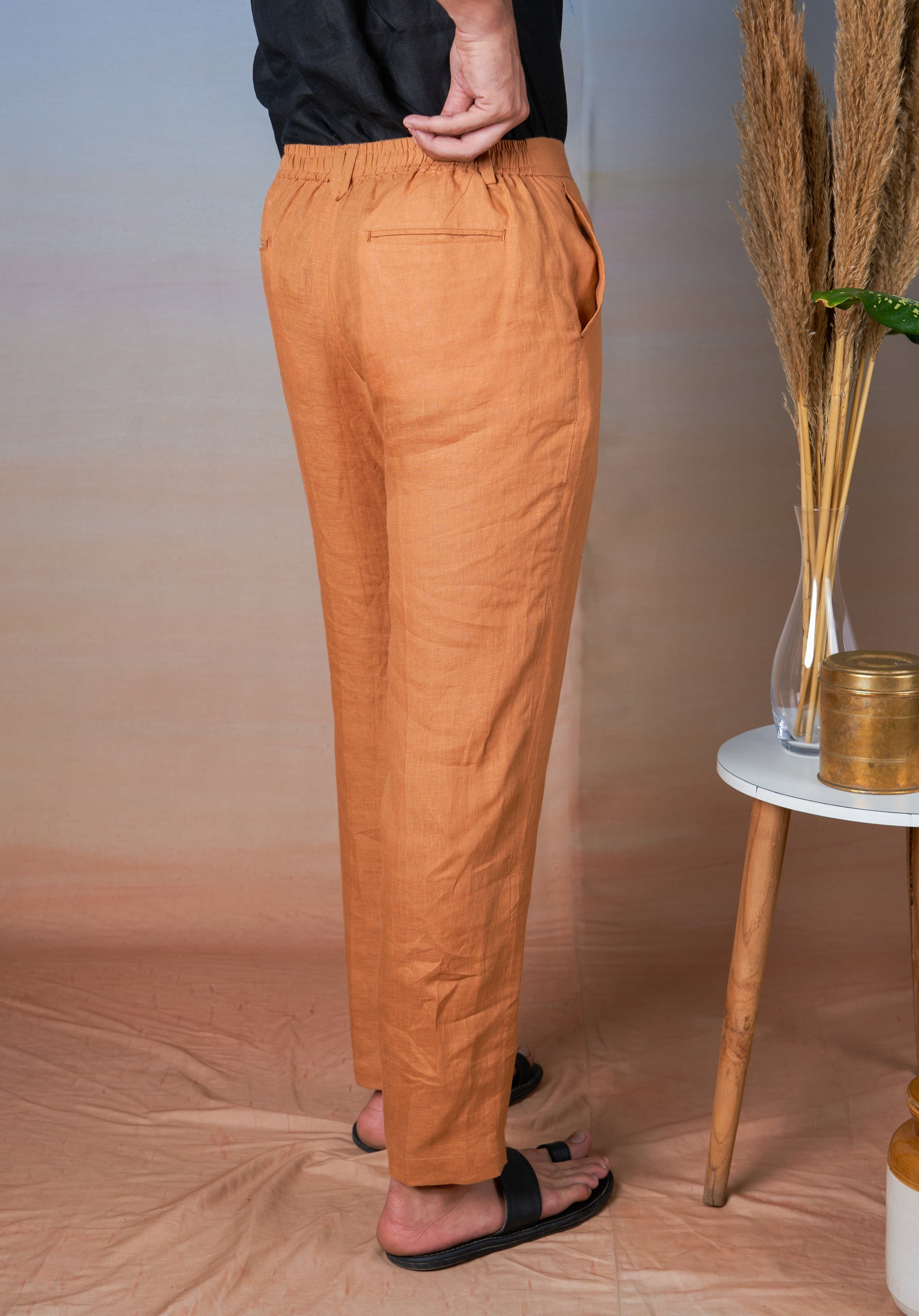 OCHRE - LINEN EAZY PANT