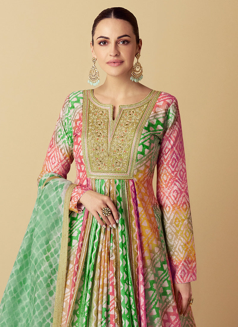 "Rose Garden Breeze Printed Anarkali"