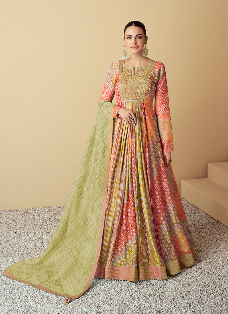 "Marigold Muse Anarkali Gown"